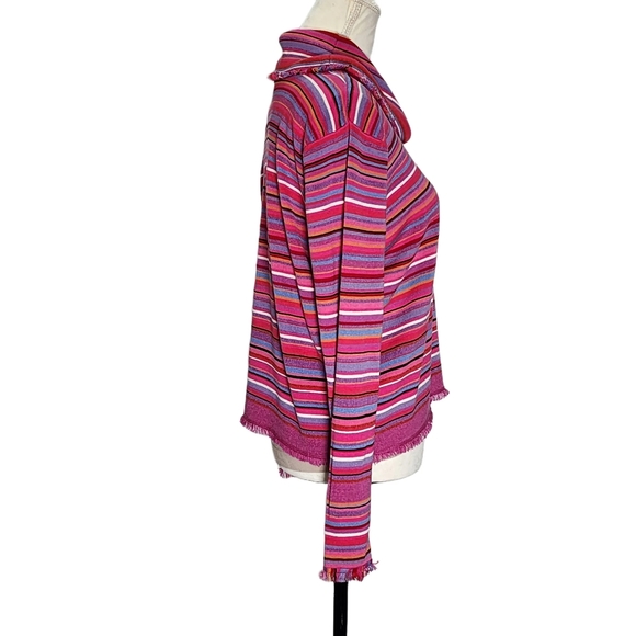 Sigrid Olsen Sport. Silk Blend, Multi Color, Striped Sweater. PL - Picture 2 of 10